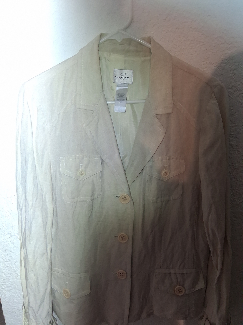 Emma James Women's Cream Linen-Blend Blazer